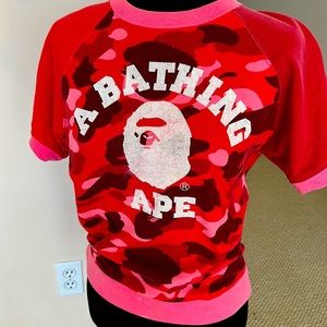 A bathing ape short sleeve women’s sweatshirt